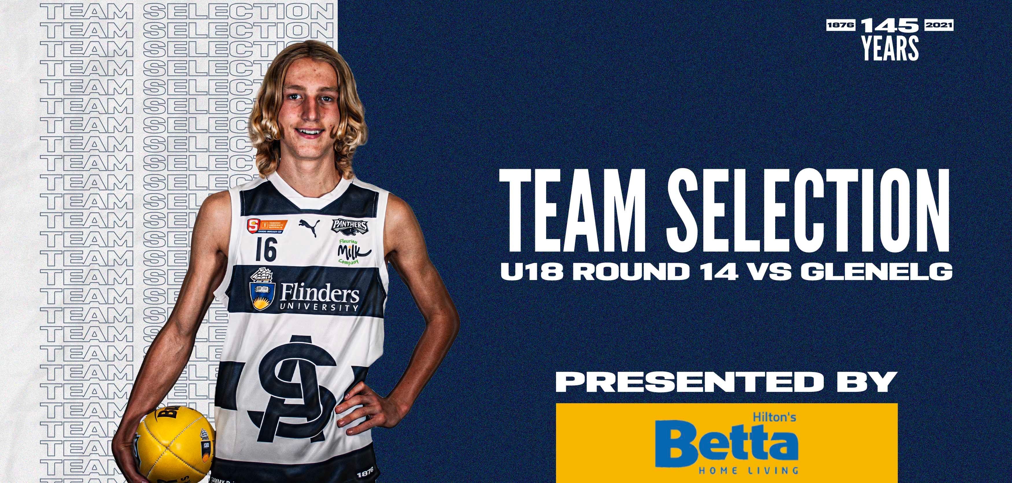 BETTA Team Selection: Under-18 Round 14 vs Glenelg BETTA Team Selection: Under-18 Round 14 vs Glenelg